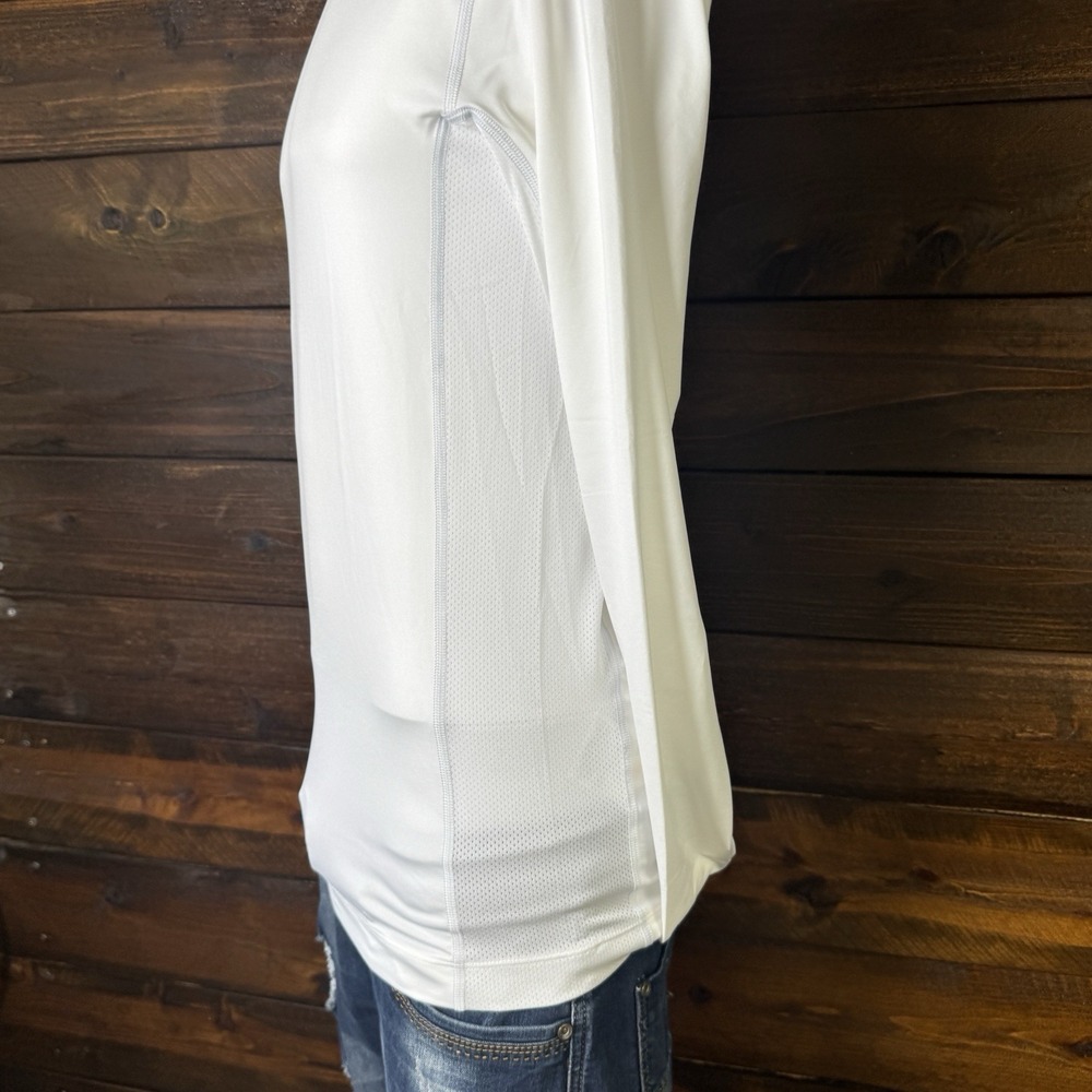 Nike Golf Tour Performance Dri Fit Shirt Mens S Mock Neck White Long Sleeve - Picture 8 of 16